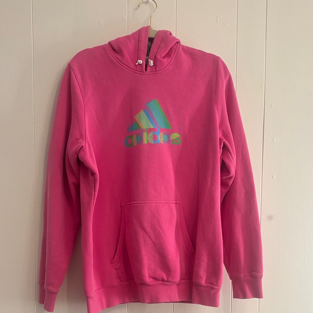 Adidas Bright Pink Hoodie with Logo